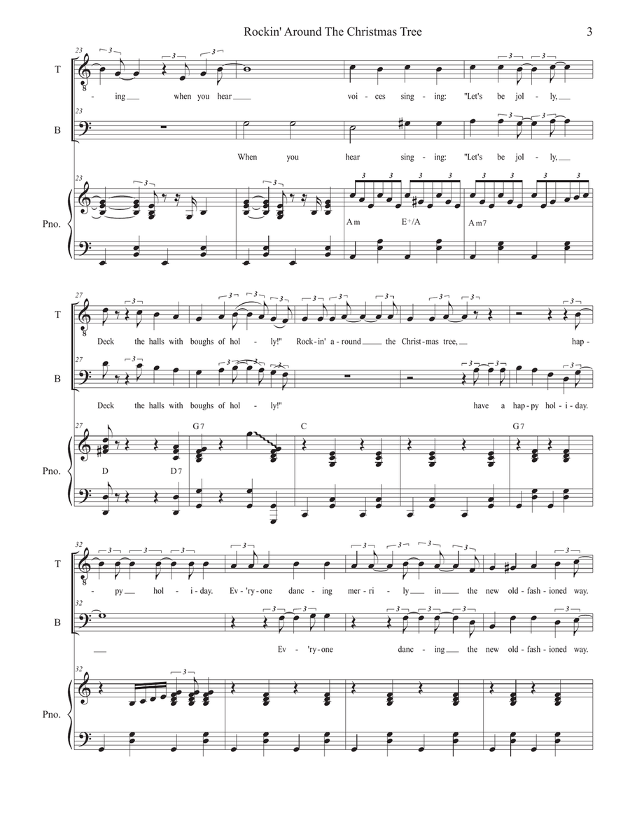 Rockin' Around The Christmas Tree Tenor Voice scores gallery preview page 3