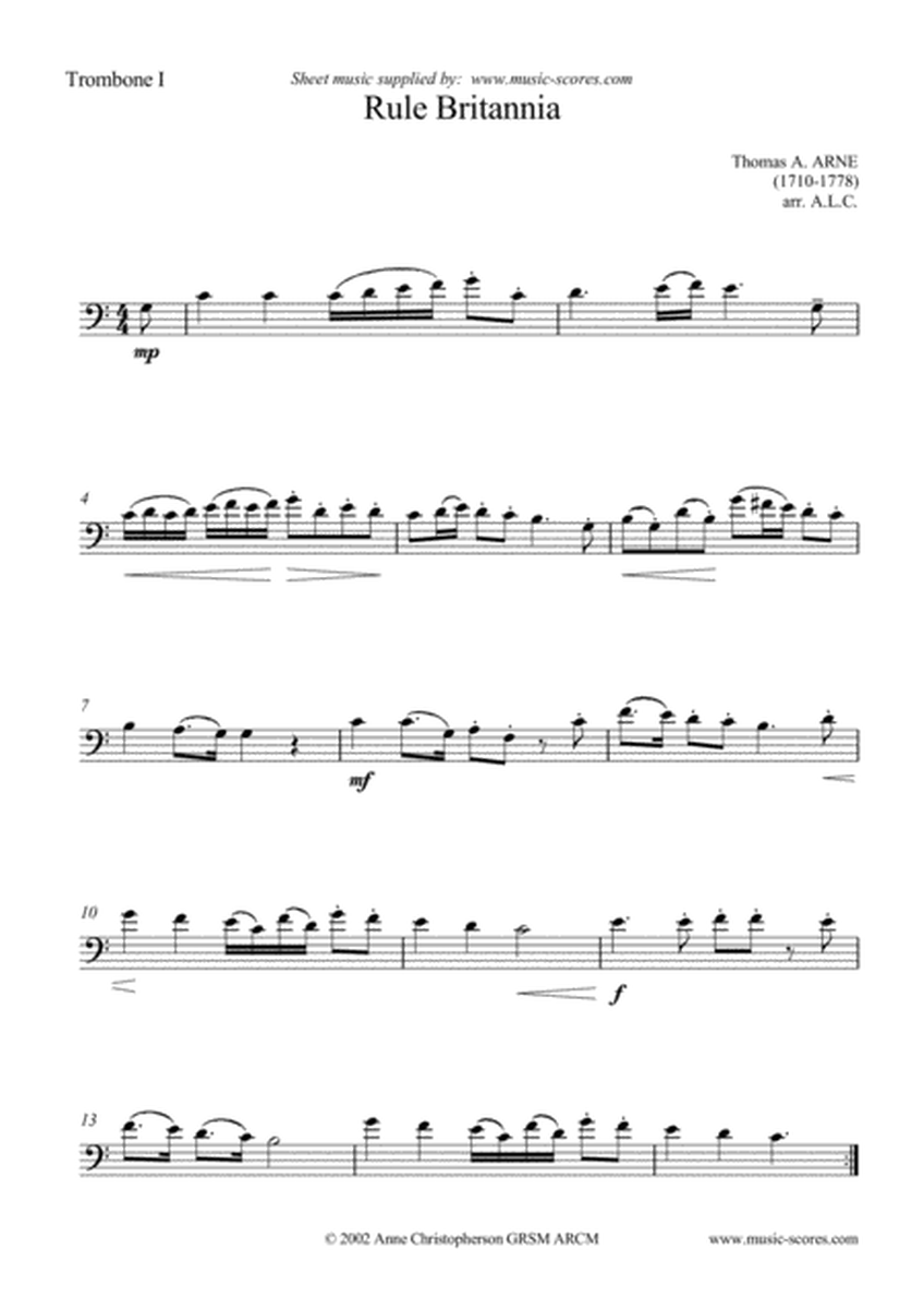 Rule Britannia - Trombone Quartet image number null
