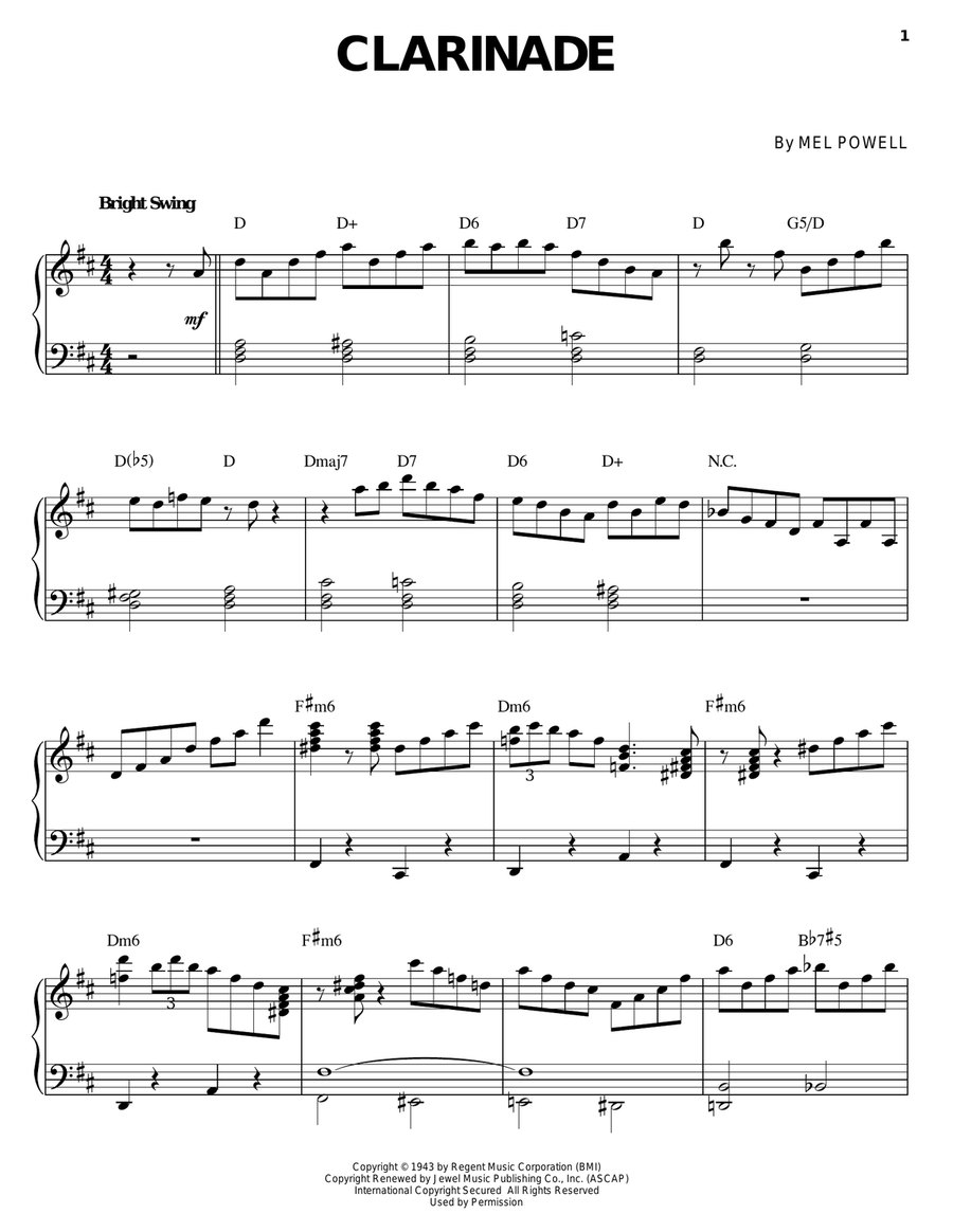 Clarinade Clarinade Piano Solo scores gallery preview page 1