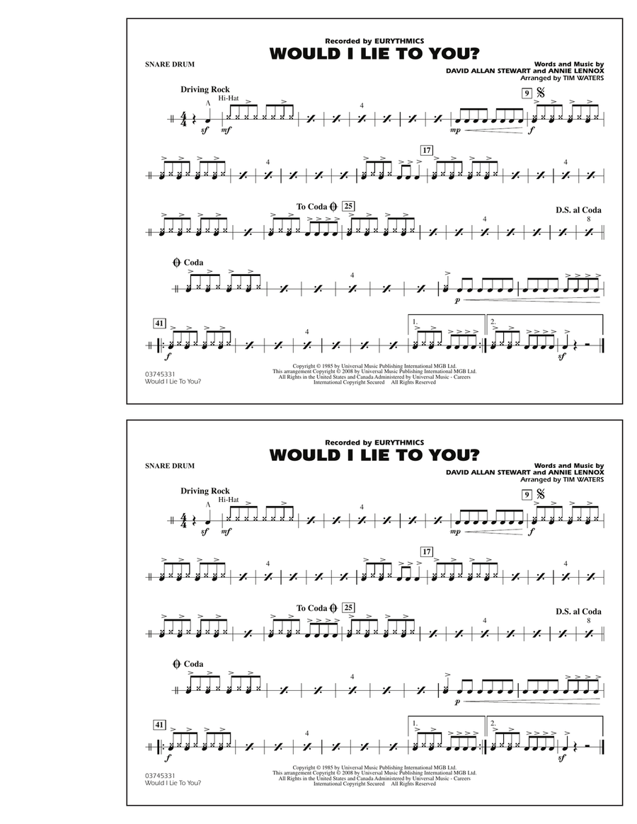 Would I Lie to You? - Snare Drum