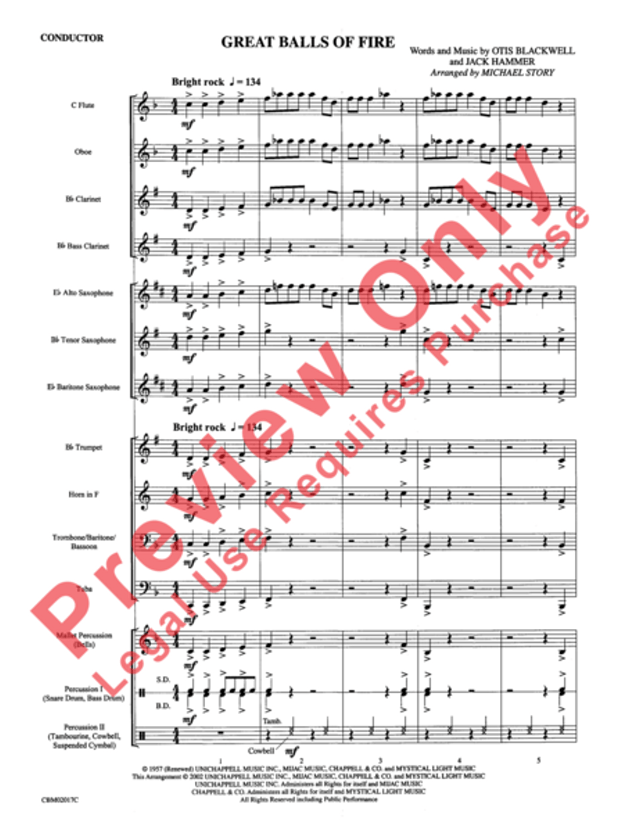 Great Balls of Fire Great Balls of Fire Concert Band scores gallery preview page 3