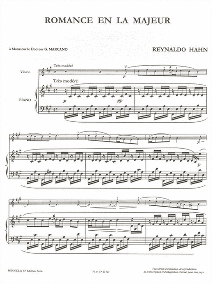 Romance In A Major (violin And Piano)