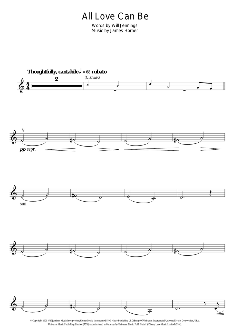 All Love Can Be (from A Beautiful Mind) Violin Solo scores gallery preview page 1