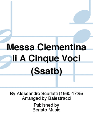 Messa Clementina Ii A Cinque Voci (Ssatb)