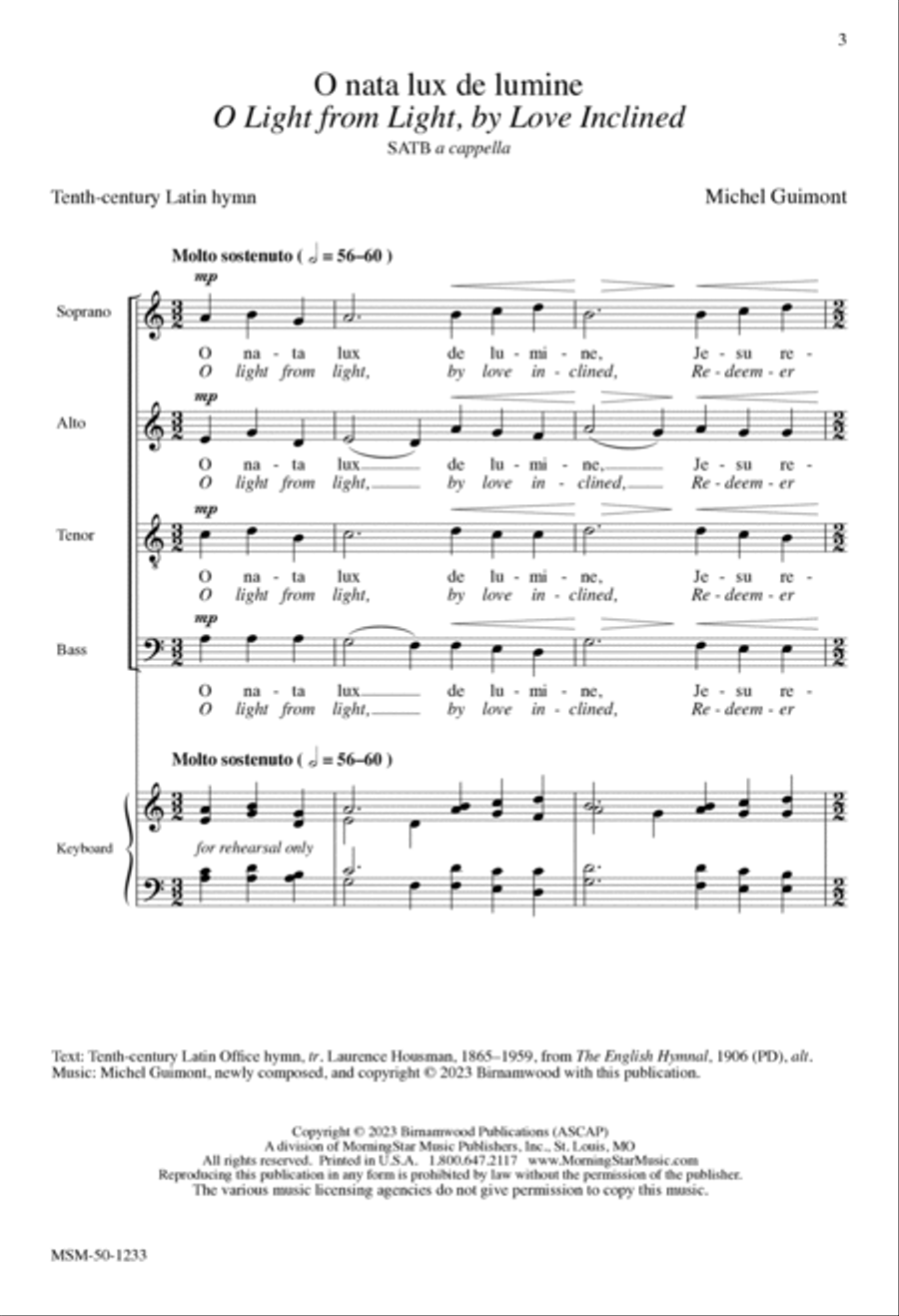 O nata lux de lumine 4-Part scores gallery preview page 3