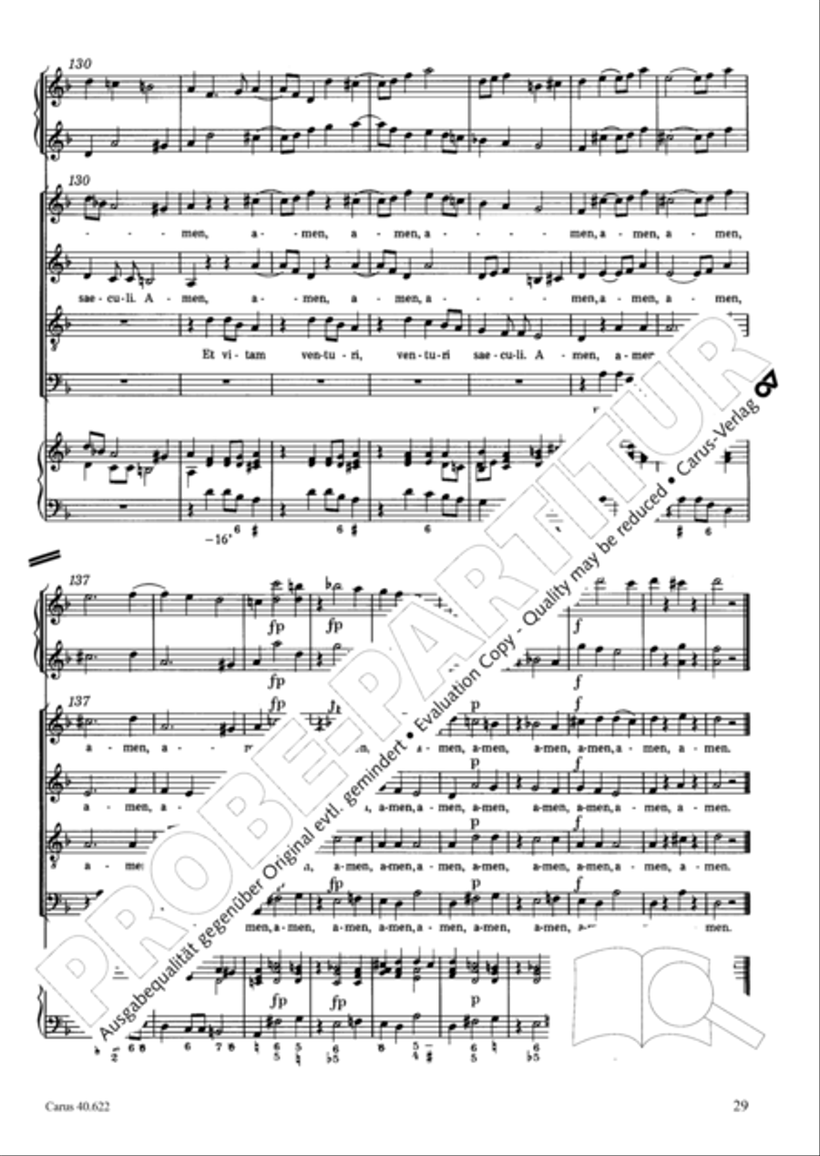 Missa brevis in D minor 4-Part scores gallery preview page 30