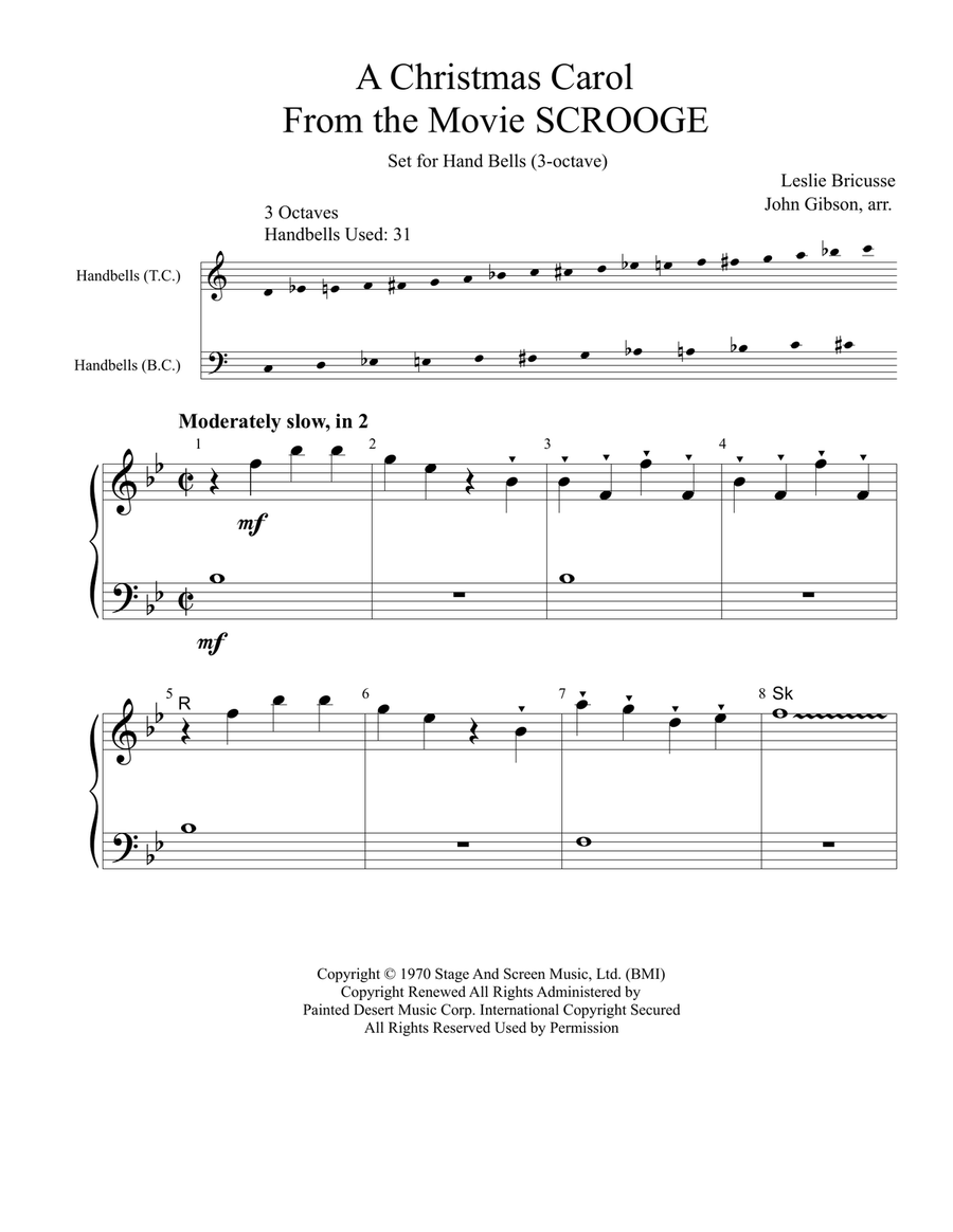A Christmas Carol Handbell Choir scores gallery preview page 1