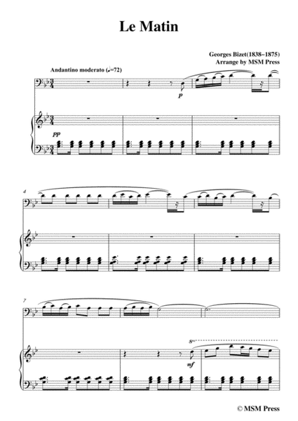 Bizet-Le Matin,for Cello and Piano image number null