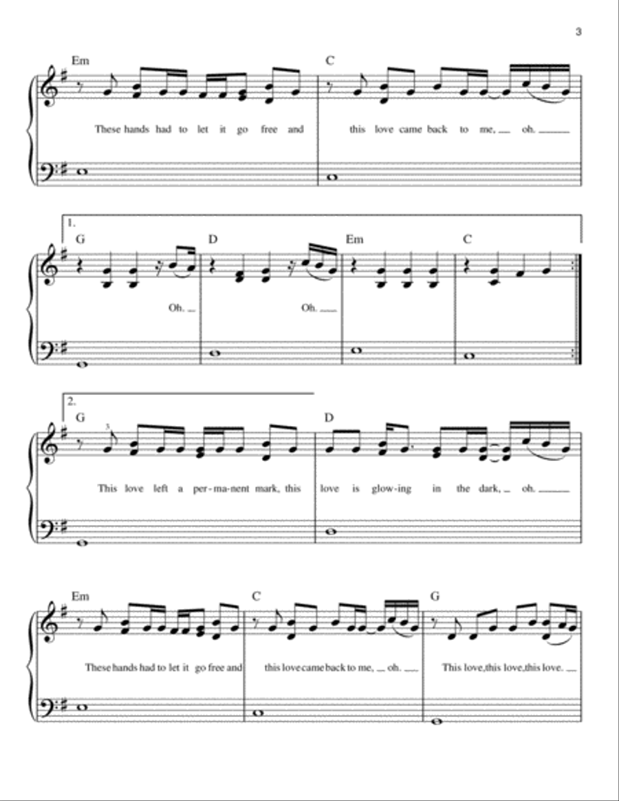 This Love This Love Easy Piano scores gallery preview page 3