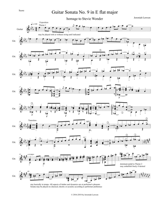 Guitar Sonata No. 9 in E flat major (homage to Stevie Wonder)