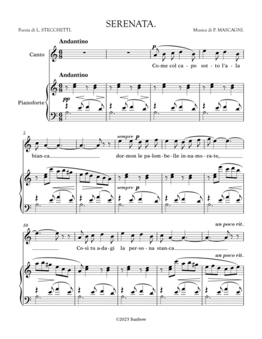 Mascagni: Serenata (transposed to a minor)