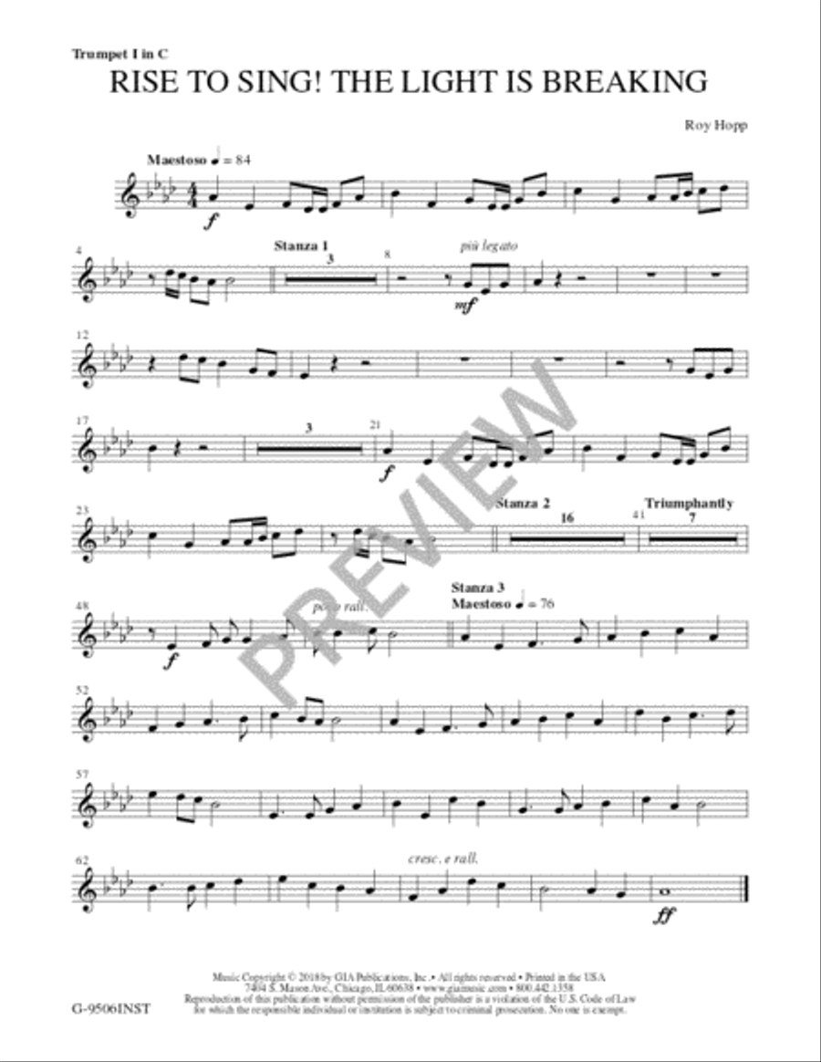 Rise to Sing! The Light is Breaking - Instrument edition Trombone scores gallery preview page 2