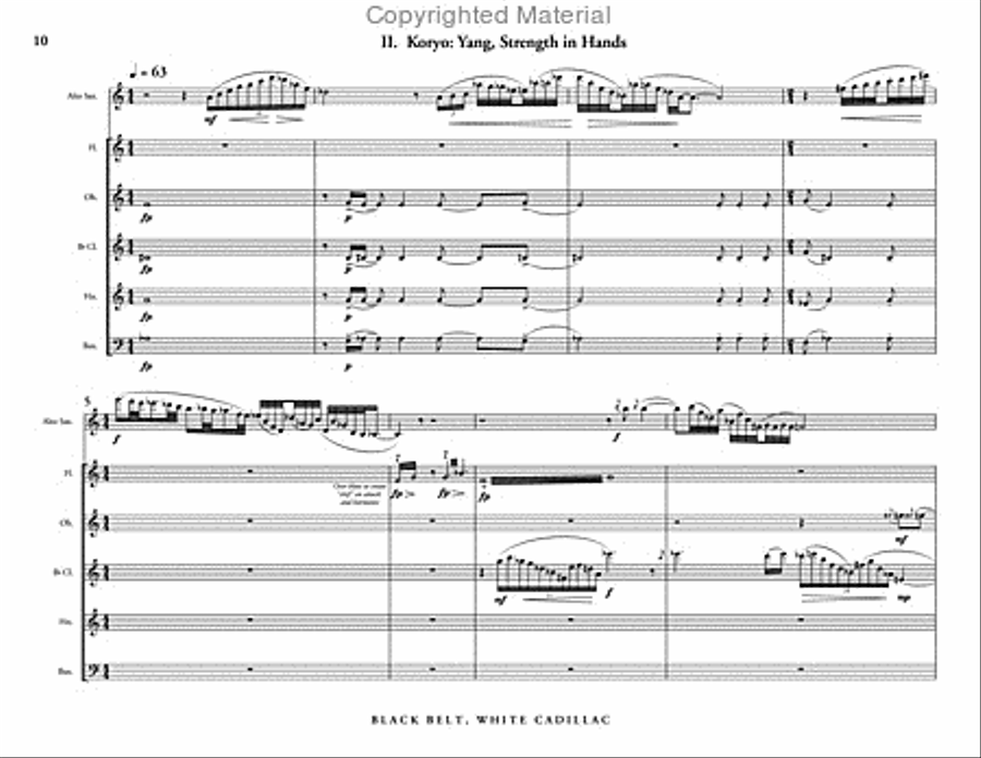 Black Belt, White Cadillac (score & parts) Woodwind Quintet scores gallery preview page 6