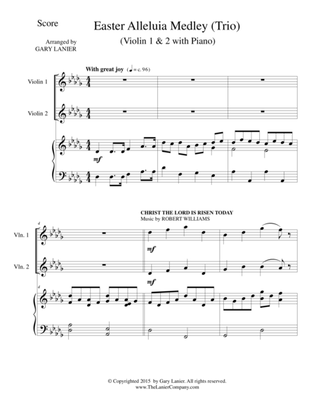 EASTER ALLELUIA MEDLEY (Trio – Violin 1 & 2 with Piano) Score and Parts