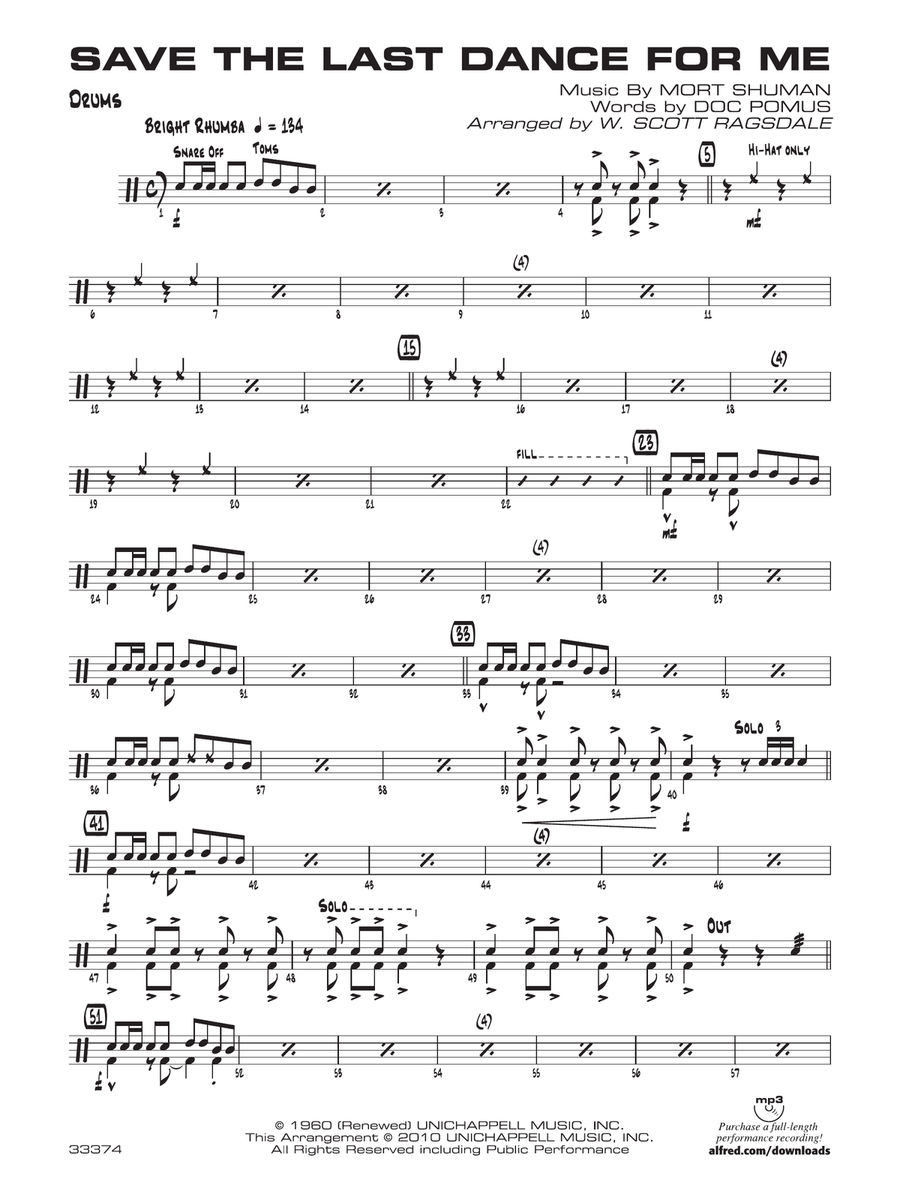 Save the Last Dance for Me: Drums