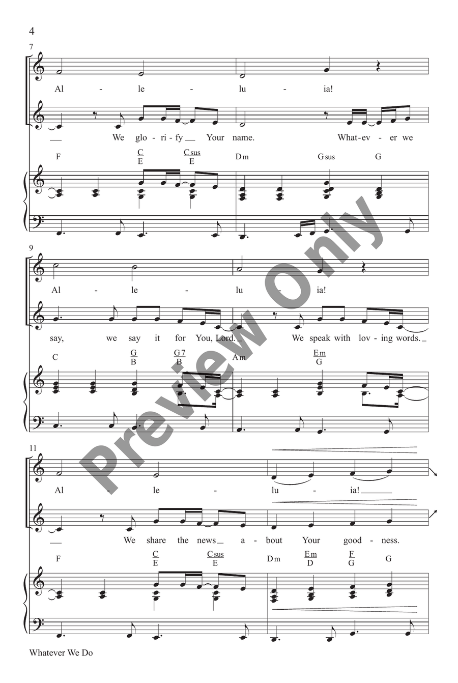 Whatever We Do Unison Choir scores gallery preview page 3
