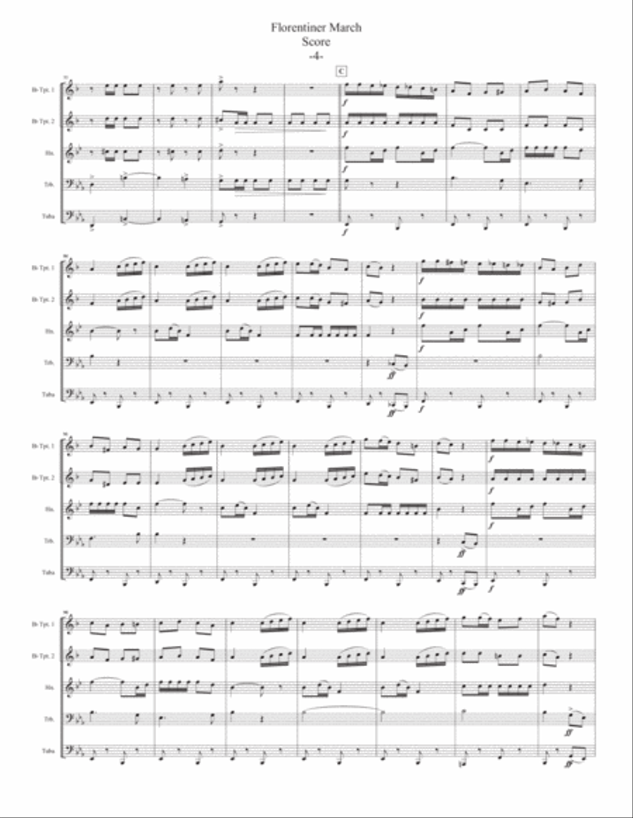 Florentiner March for Brass Quintet Brass Quintet scores gallery preview page 6