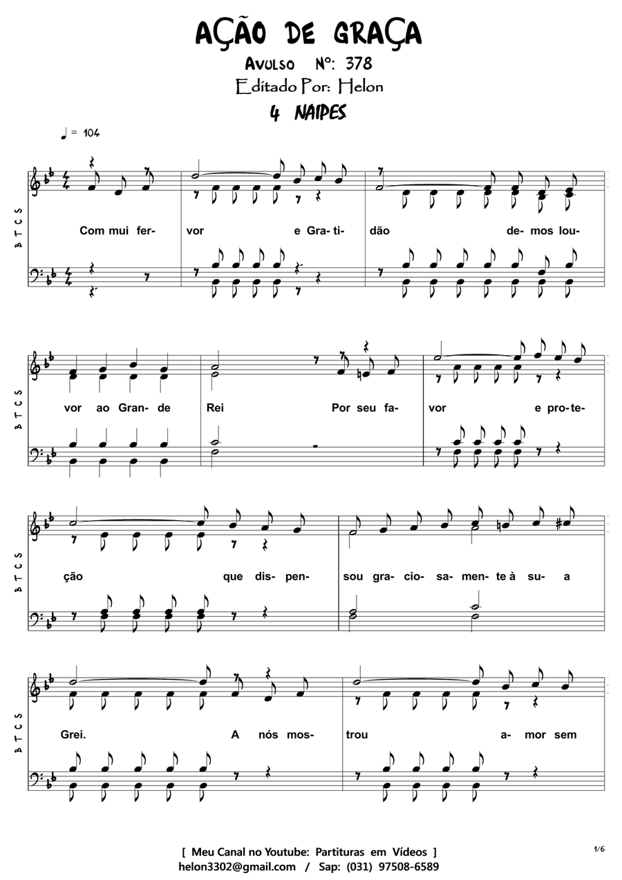 Ação de Graças 4-Part scores gallery preview page 1
