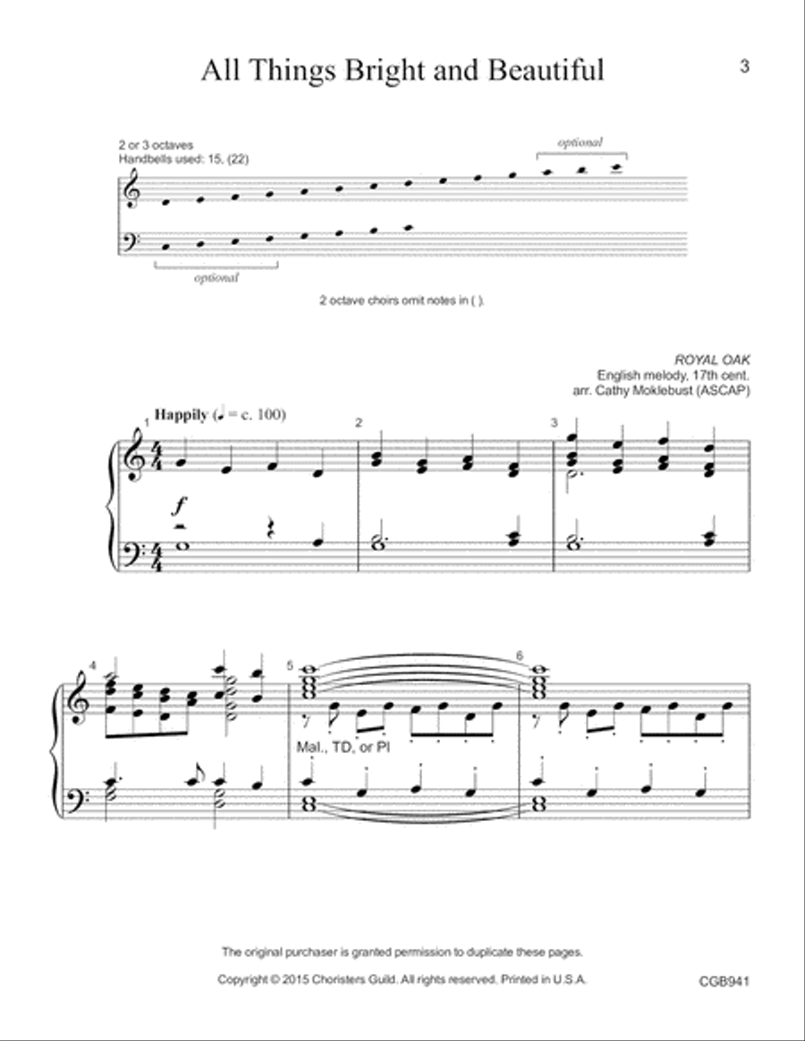 All Things Bright and Beautiful (2-3 octaves) 3-Octaves scores gallery preview page 4