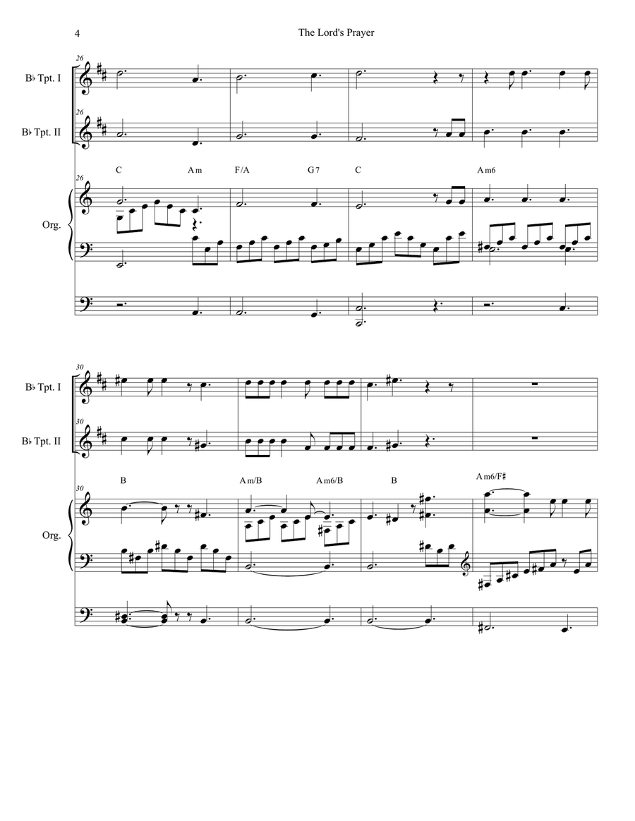 The Lord's Prayer The Lord's Prayer Trumpet Duet scores gallery preview page 4