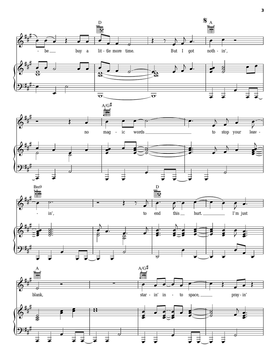 I Got Nothin' I Got Nothin' Piano, Vocal, Guitar scores gallery preview page 3