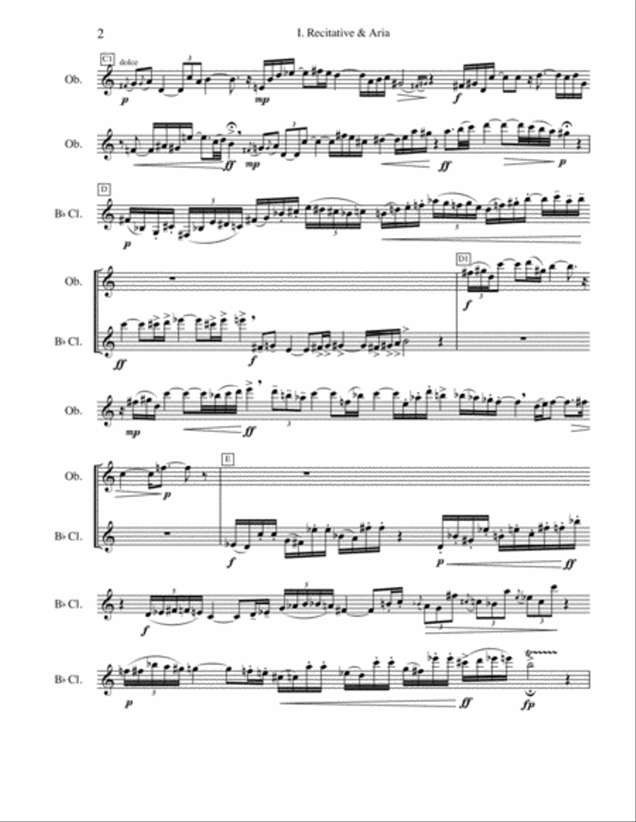 Duo Sonata for Oboe & Clarinet Woodwind Duet scores gallery preview page 2
