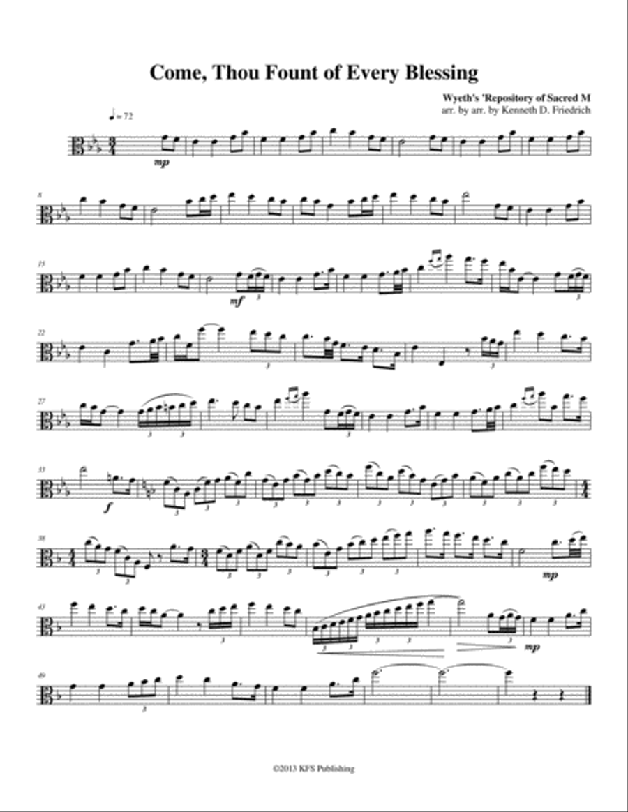 52 Selected Hymns for the Solo Performer - viola Viola Solo scores gallery preview page 5