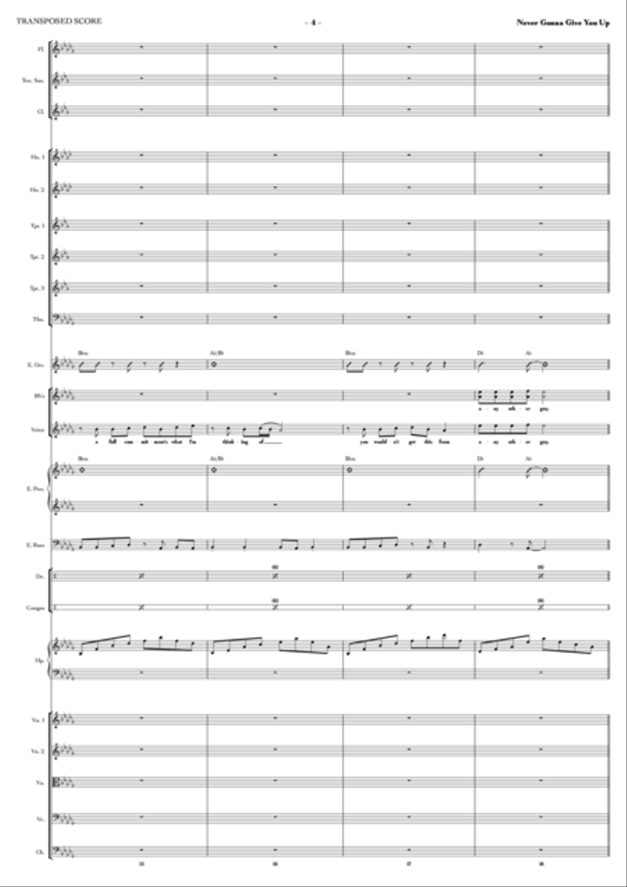Never Gonna Give You Up Full Orchestra scores gallery preview page 4