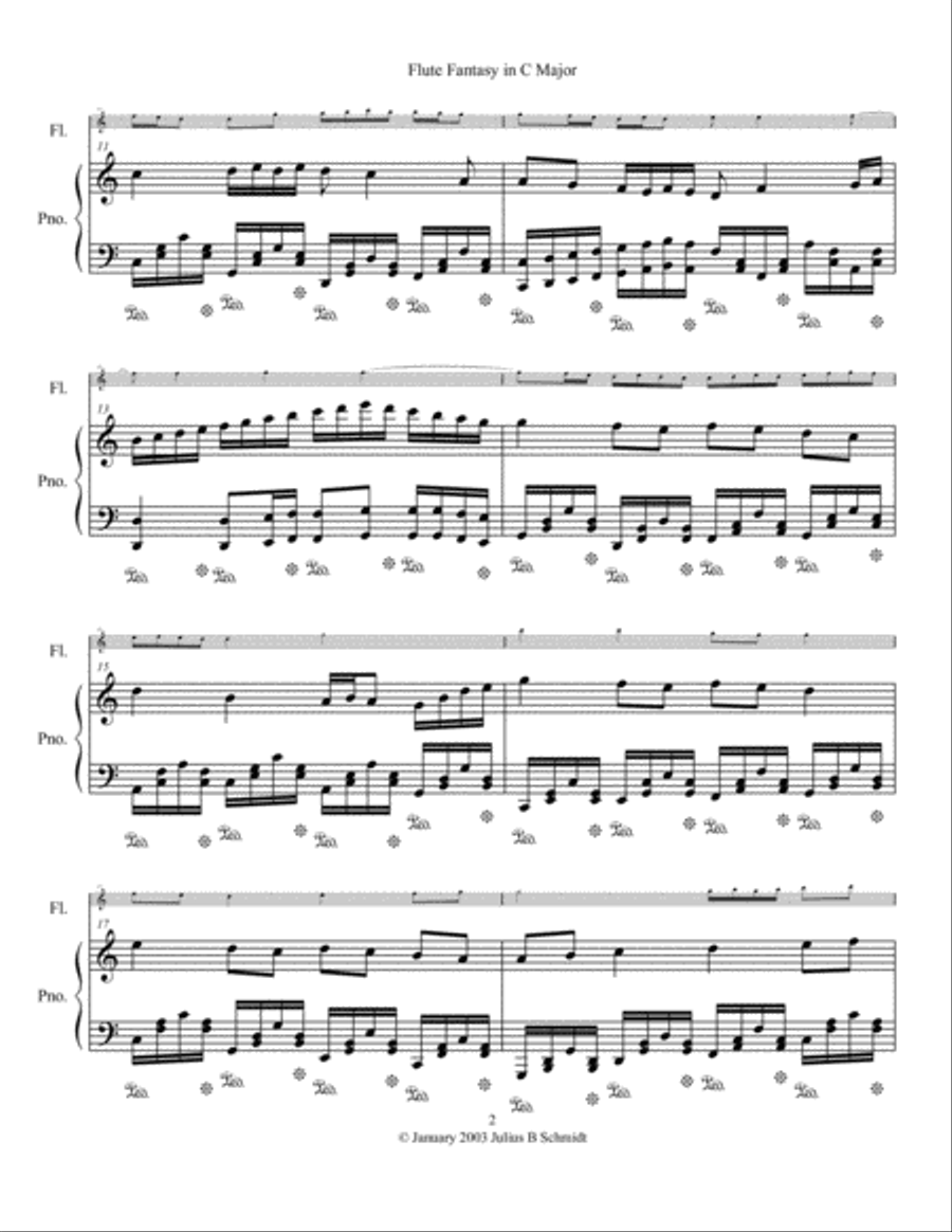 Flute Fantasy No. 1 in C Major Woodwind Duet scores gallery preview page 6