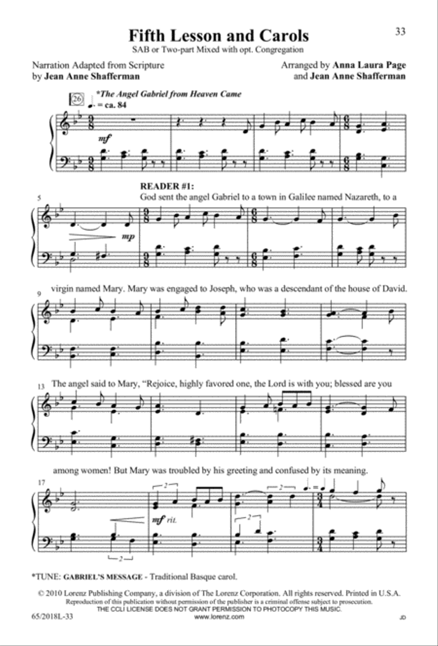 A Ceremony of Lessons and Carols 3-Part scores gallery preview page 34