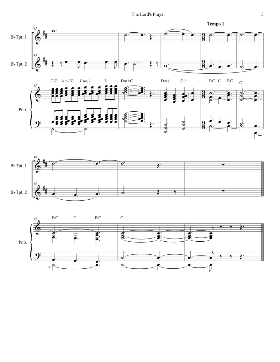 The Lord's Prayer The Lord's Prayer Trumpet Duet scores gallery preview page 5