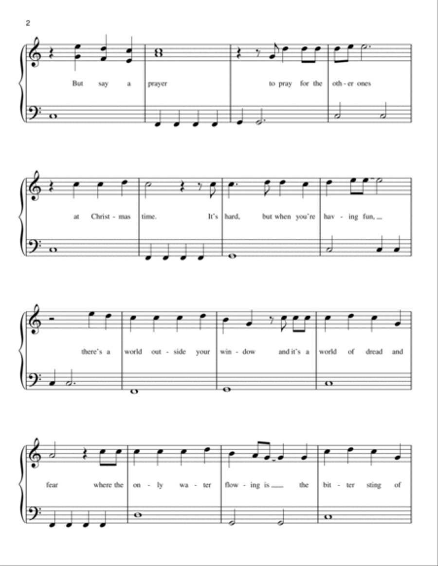Do They Know It's Christmas? (Feed The World) Easy Piano scores gallery preview page 2