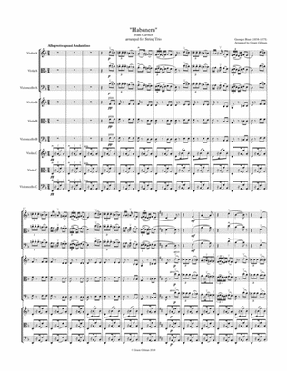 "Habanera" from Bizet's Carmen - for String Trio (ANY COMBINATION) - Score & Parts.
