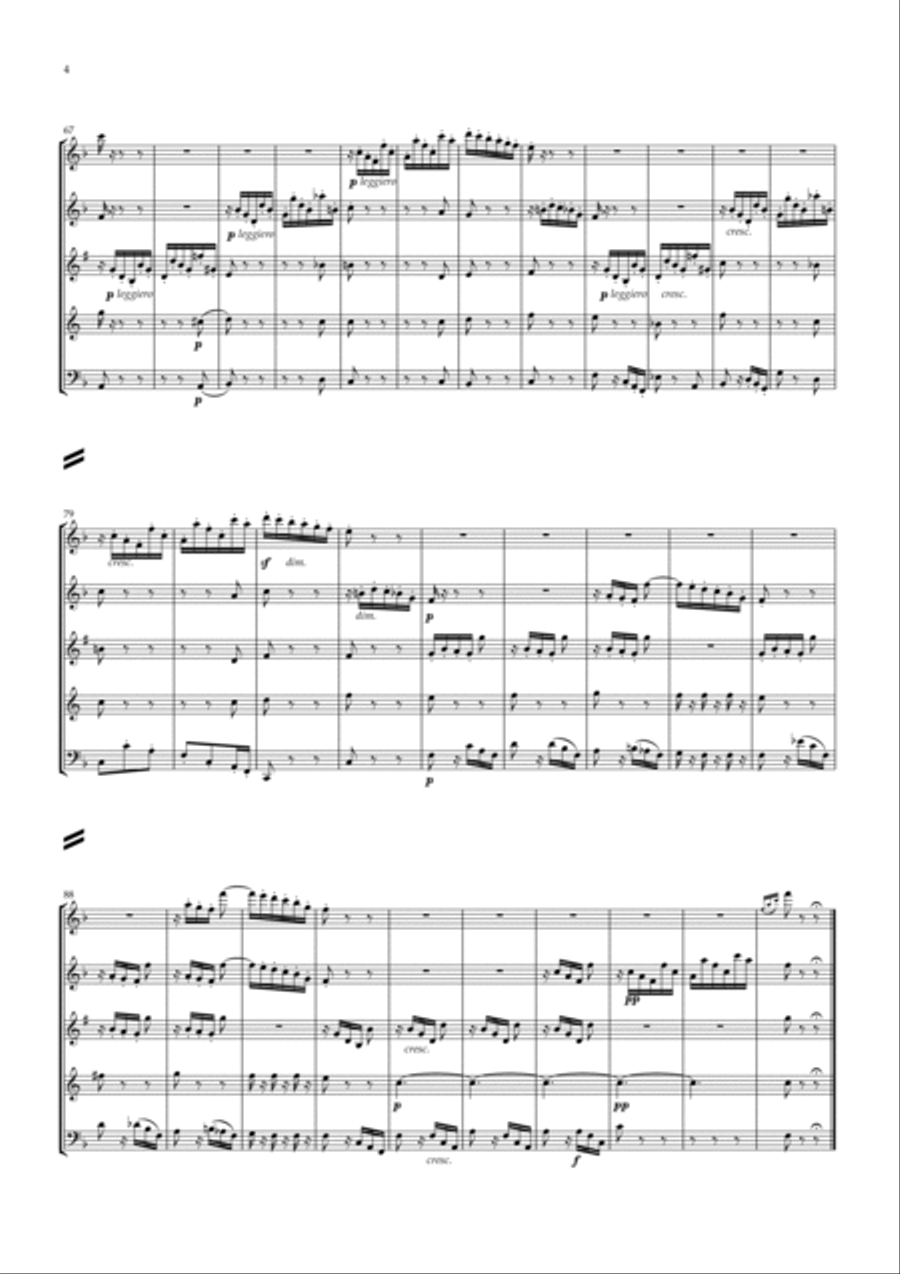 Mendelssohn: Sechs Kinderstücke (6 Christmas Pieces) Op.72 No.6 of 6 Vivace - wind quintet Woodwind Quintet scores gallery preview page 4