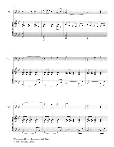 3 HYMNS OF HOPE (for Trombone and Piano with Score/Parts) image number null