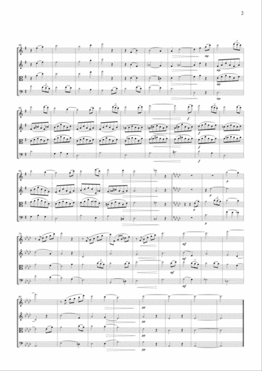 Hymnus Amazing Grace, for string quartet, ML020 String Quartet scores gallery preview page 2