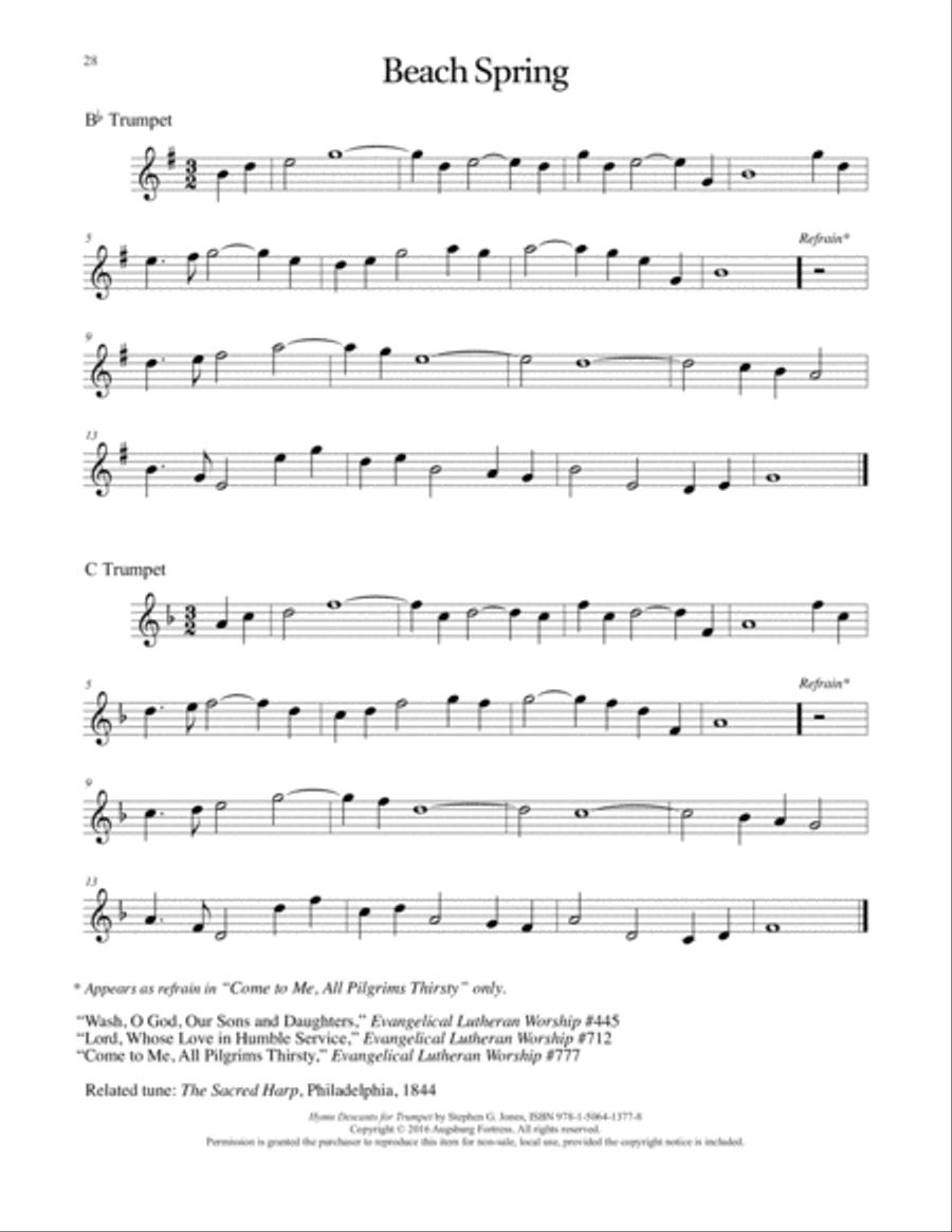 Hymn Descants for Trumpet C Trumpet scores gallery preview page 29