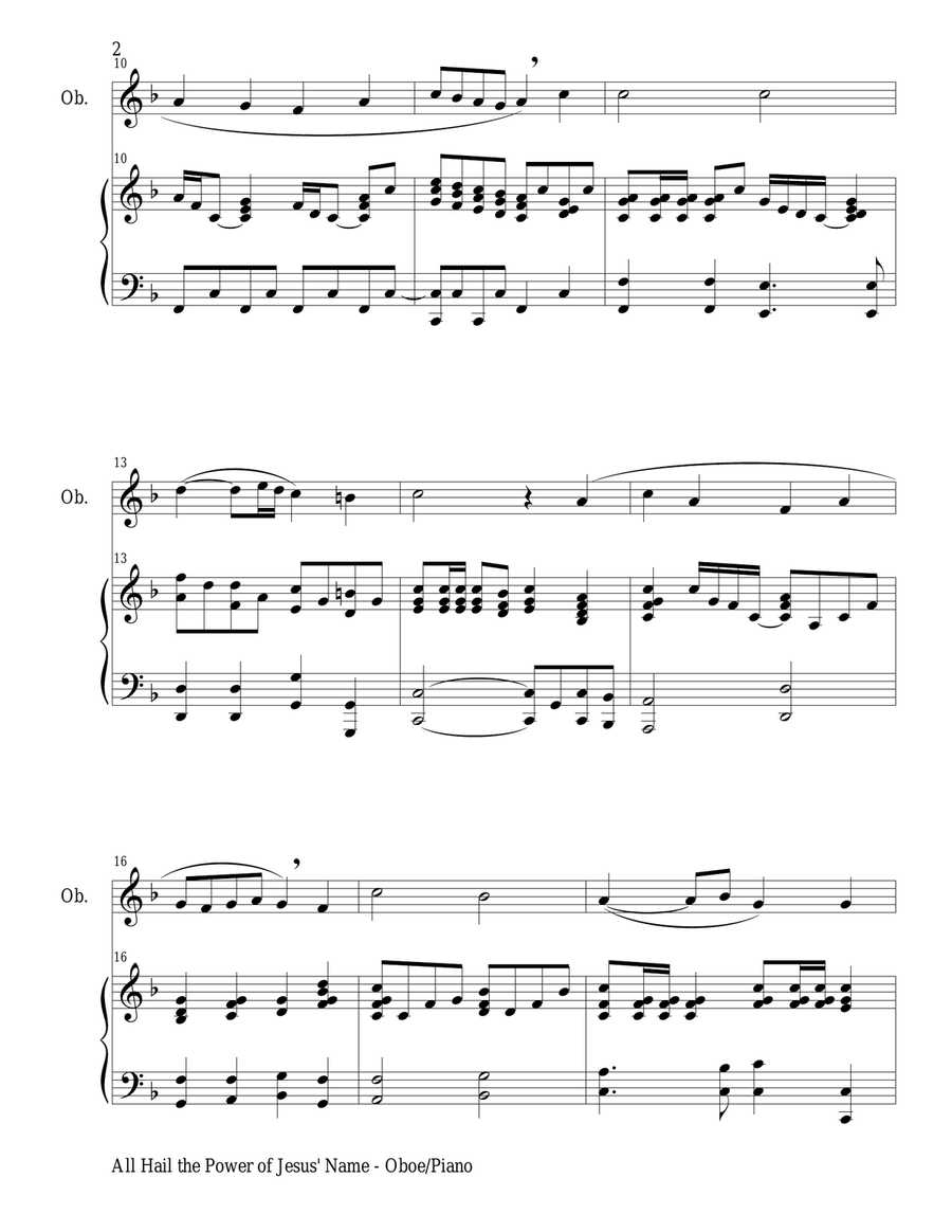 ALL HAIL THE POWER OF JESUS' NAME (Bb Clarinet/Piano and Clarinet Part) B-Flat Clarinet scores gallery preview page 3