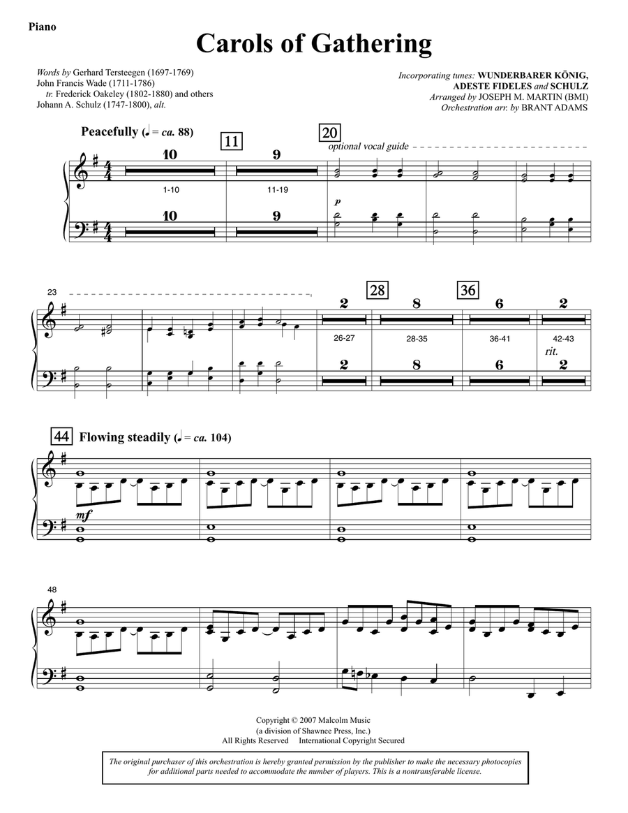 Carols Of Gathering (from Season Of Wonders) - Piano