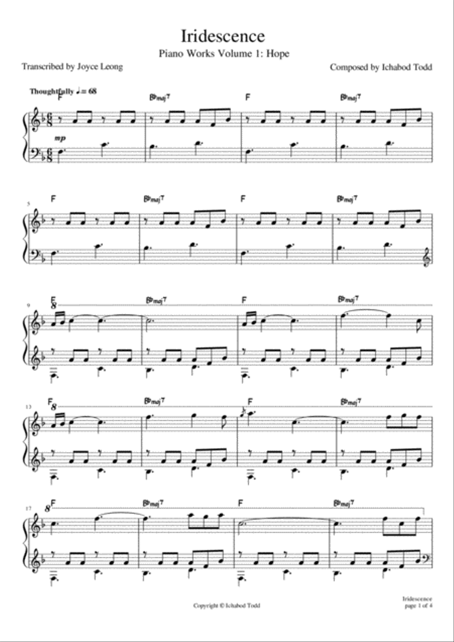 Iridescence Piano Solo - Digital Sheet Music