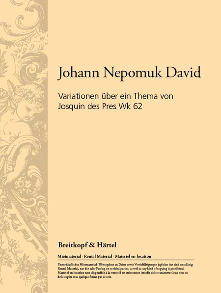 Variations on a Theme by Josquin des Pres Werk 62