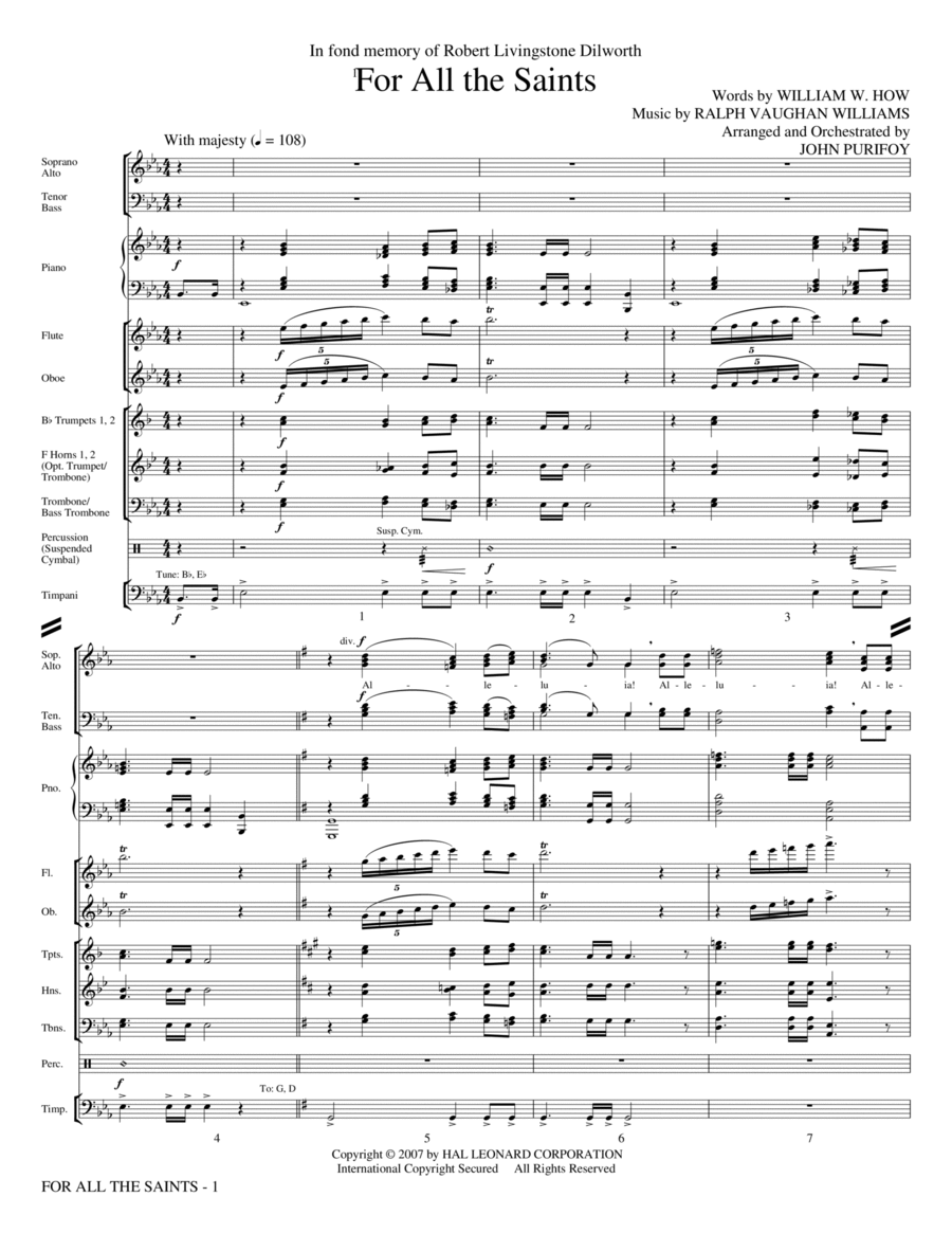 For All The Saints - Full Score
