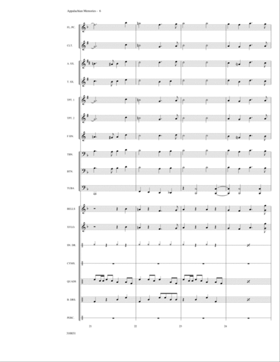 Appalachian Memories Marching Band scores gallery preview page 6