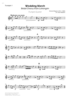 Wedding March (Bridal Chorus) - Trumpet Quartet (Individual Parts)
