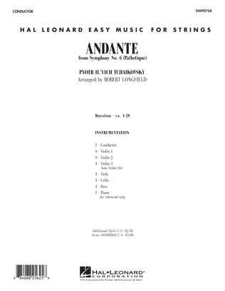 Book cover for Andante (from Symphony No.6 "Pathetique") - Full Score