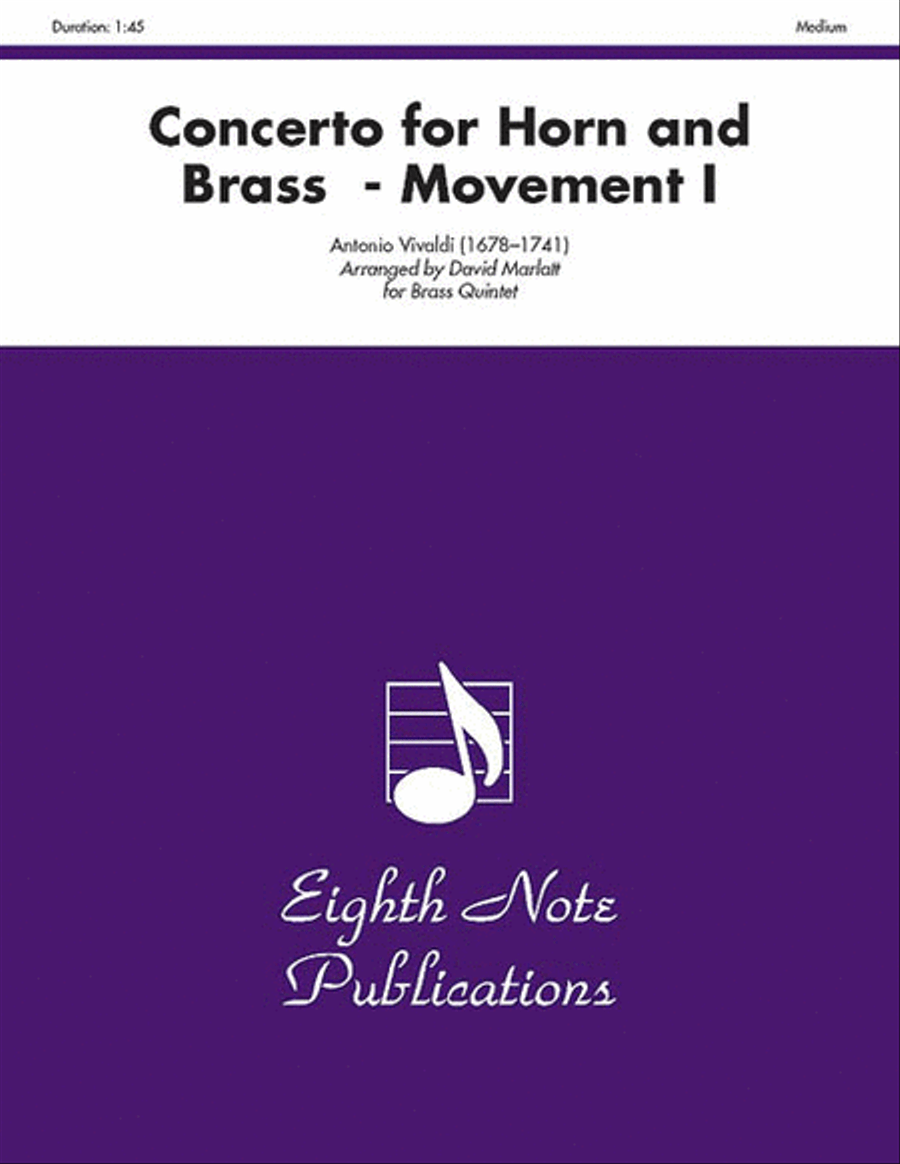 Concerto for Horn and Brass (Movement I) Brass Quintet scores gallery preview page 1