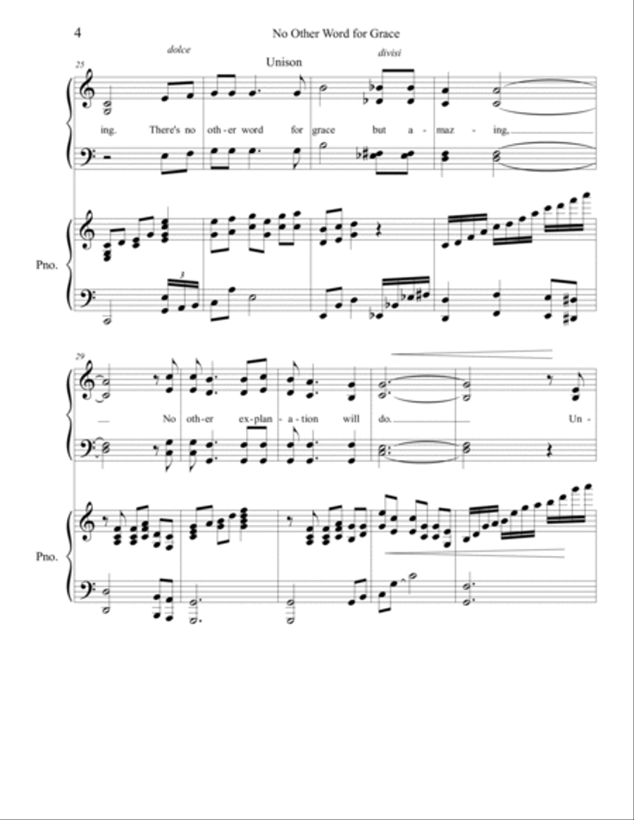 No Other Word For Grace, But Amazing 3-Part scores gallery preview page 4