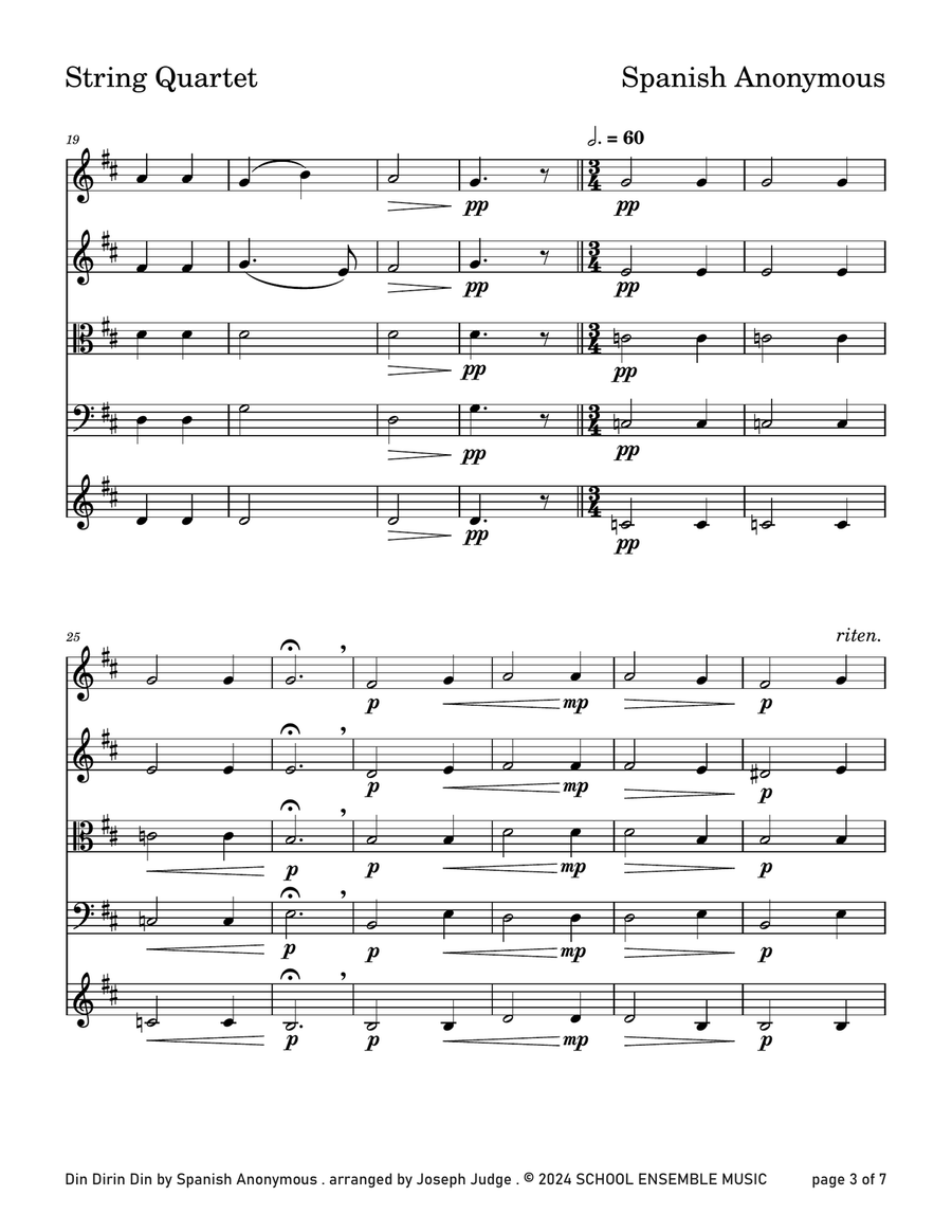 Din Dirin Din String Quartet scores gallery preview page 3