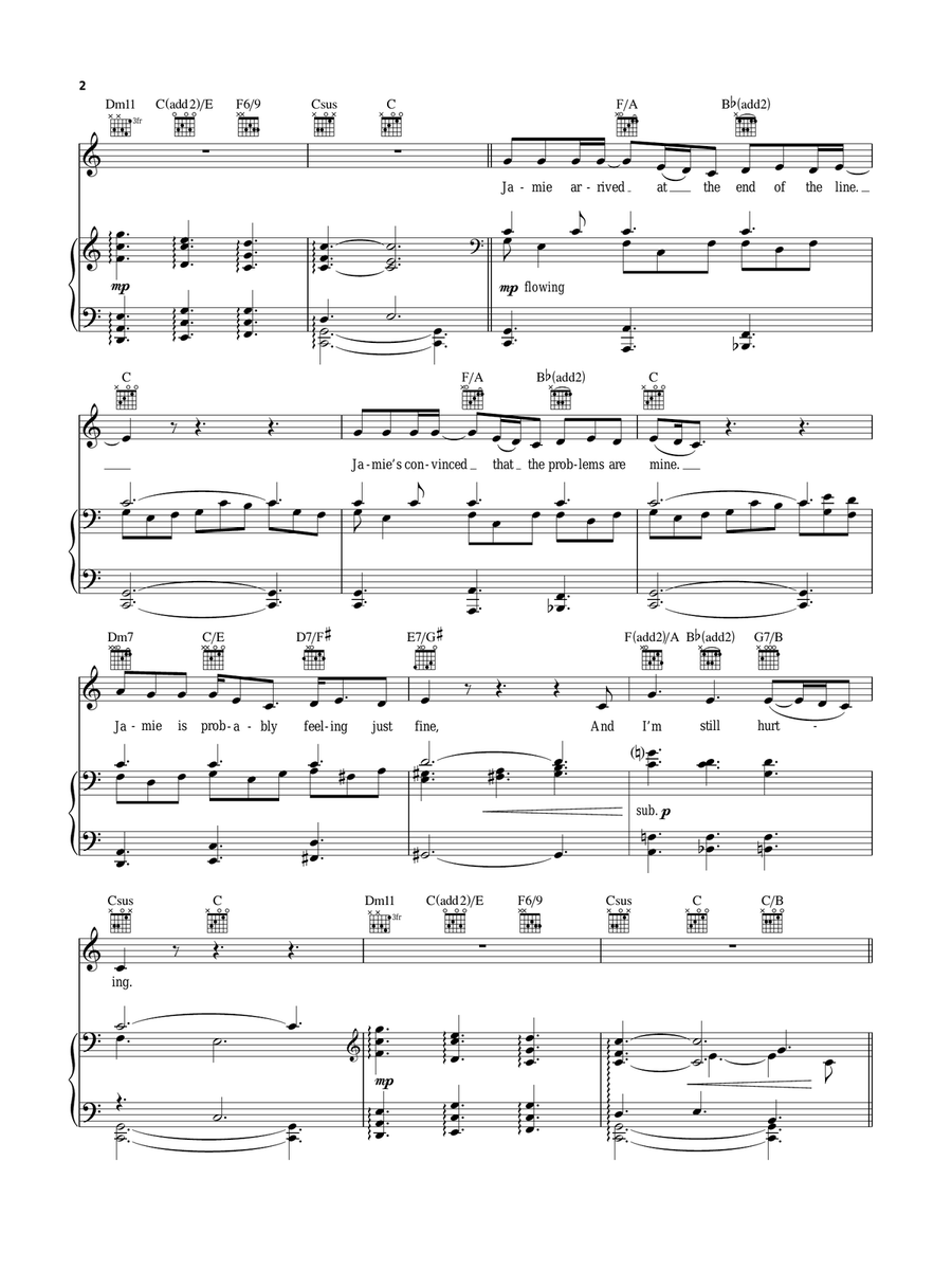 Still Hurting (from The Last 5 Years) Piano, Vocal, Guitar scores gallery preview page 2