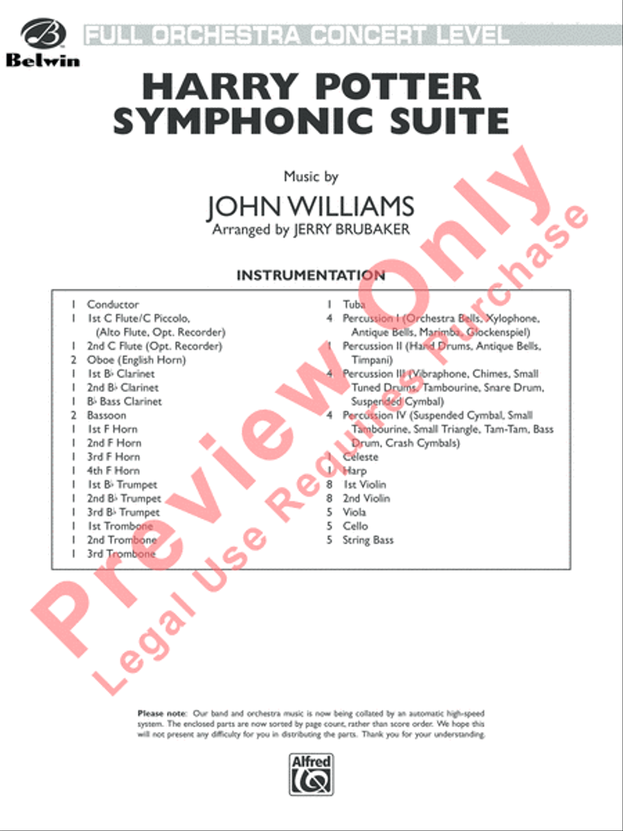 Harry Potter Symphonic Suite Full Orchestra scores gallery preview page 2